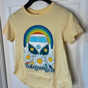 Kids / Youth Yellow Volkswagen VW T-Shirt with Rainbow Design - XL